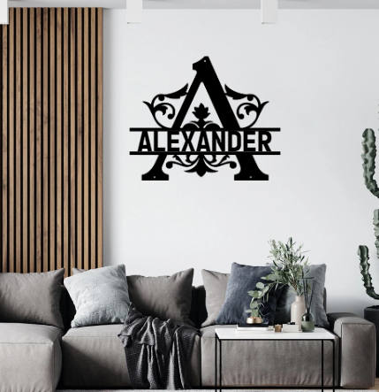 Custom Monogram Metal Sign