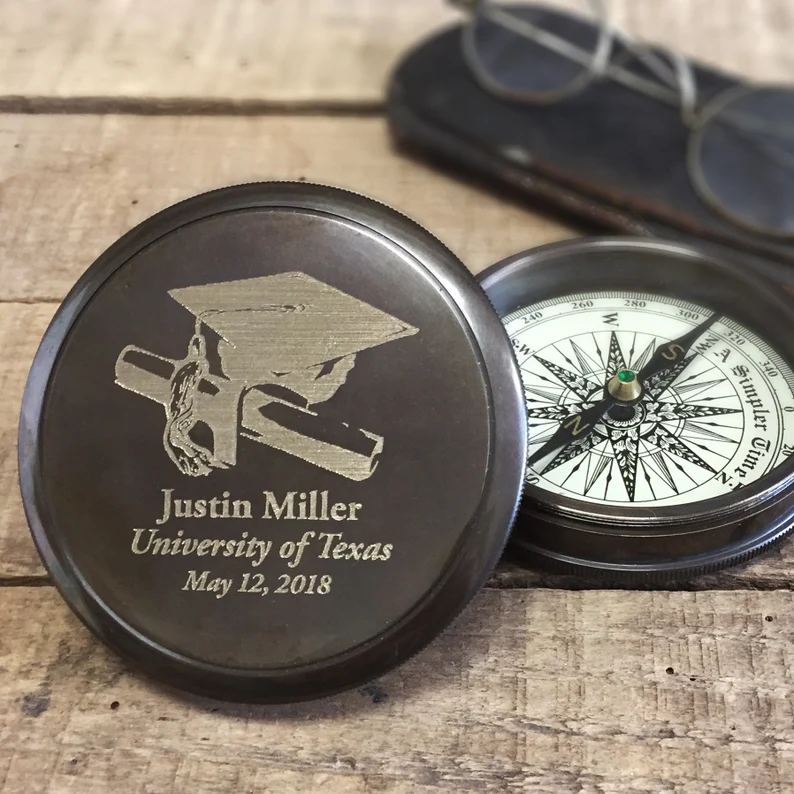 Graduation Day Commemorative Brass Compass