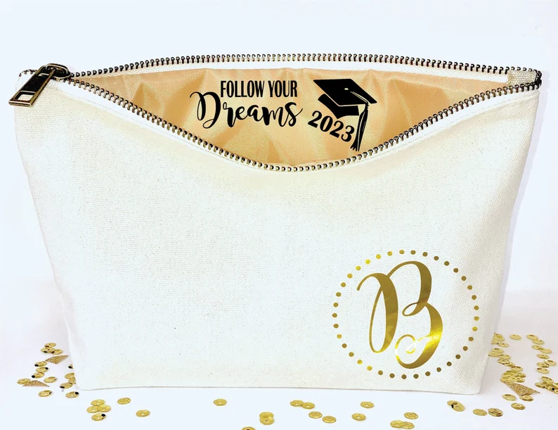 Graduation Monogram Personalized makeup bag