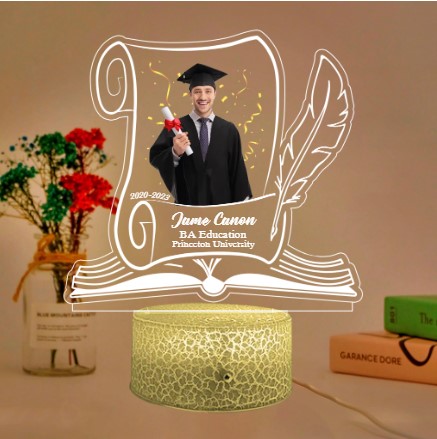 Personalized 3D LED Light Wooden Base