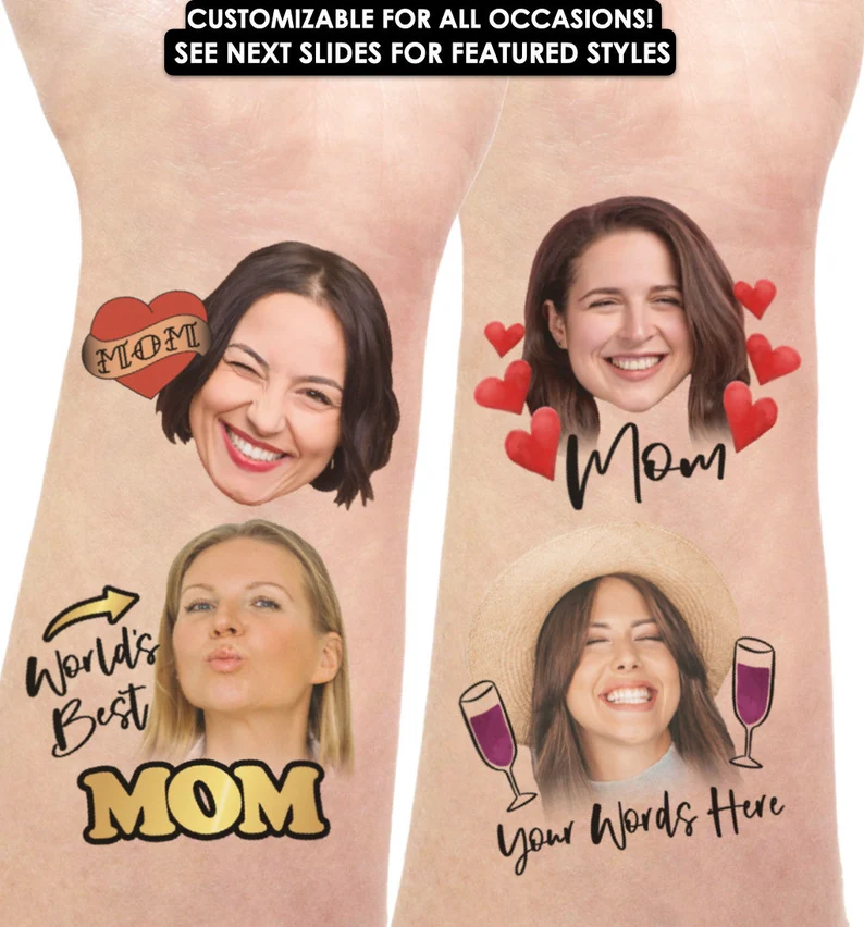 Personalized Mom Tattoos with Mothers Face