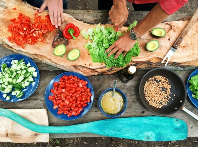 Taking a cooking class