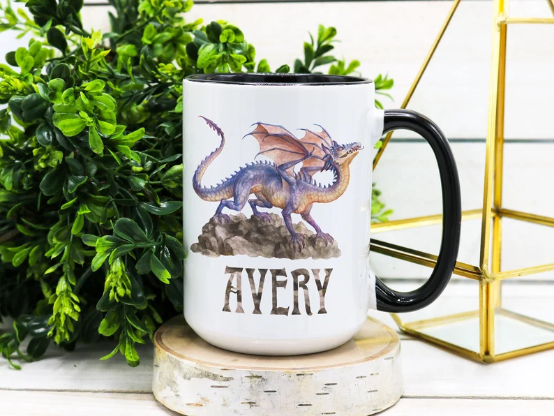 Red Dragon Lover Gift Cute Dragon Gift Mug With Dragon Name 