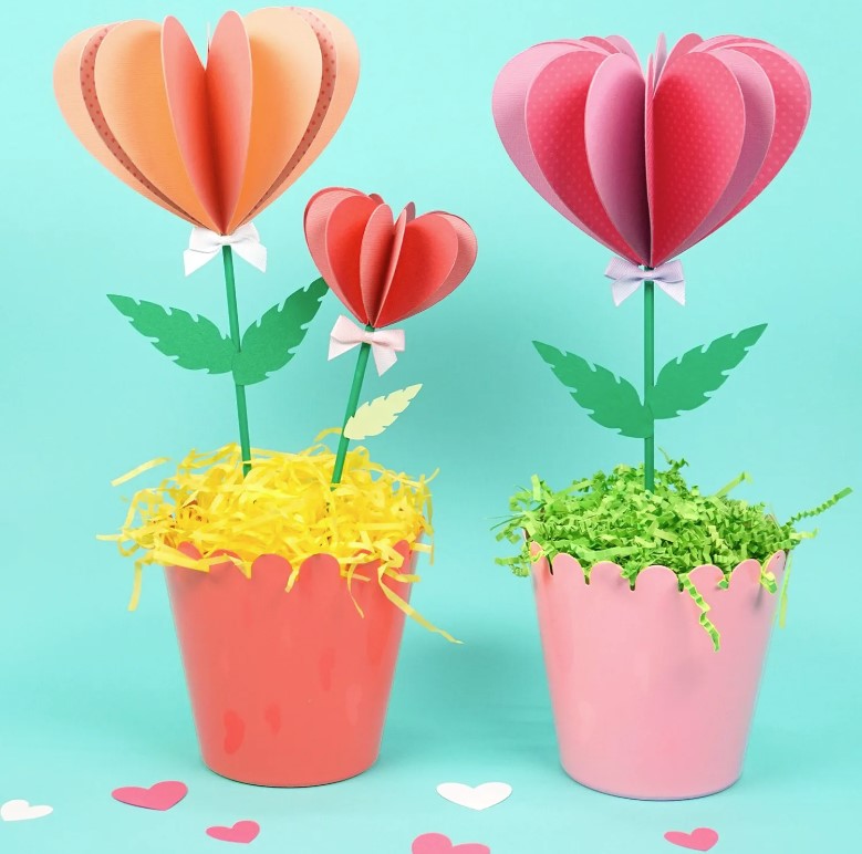 Heart Paper Flowers