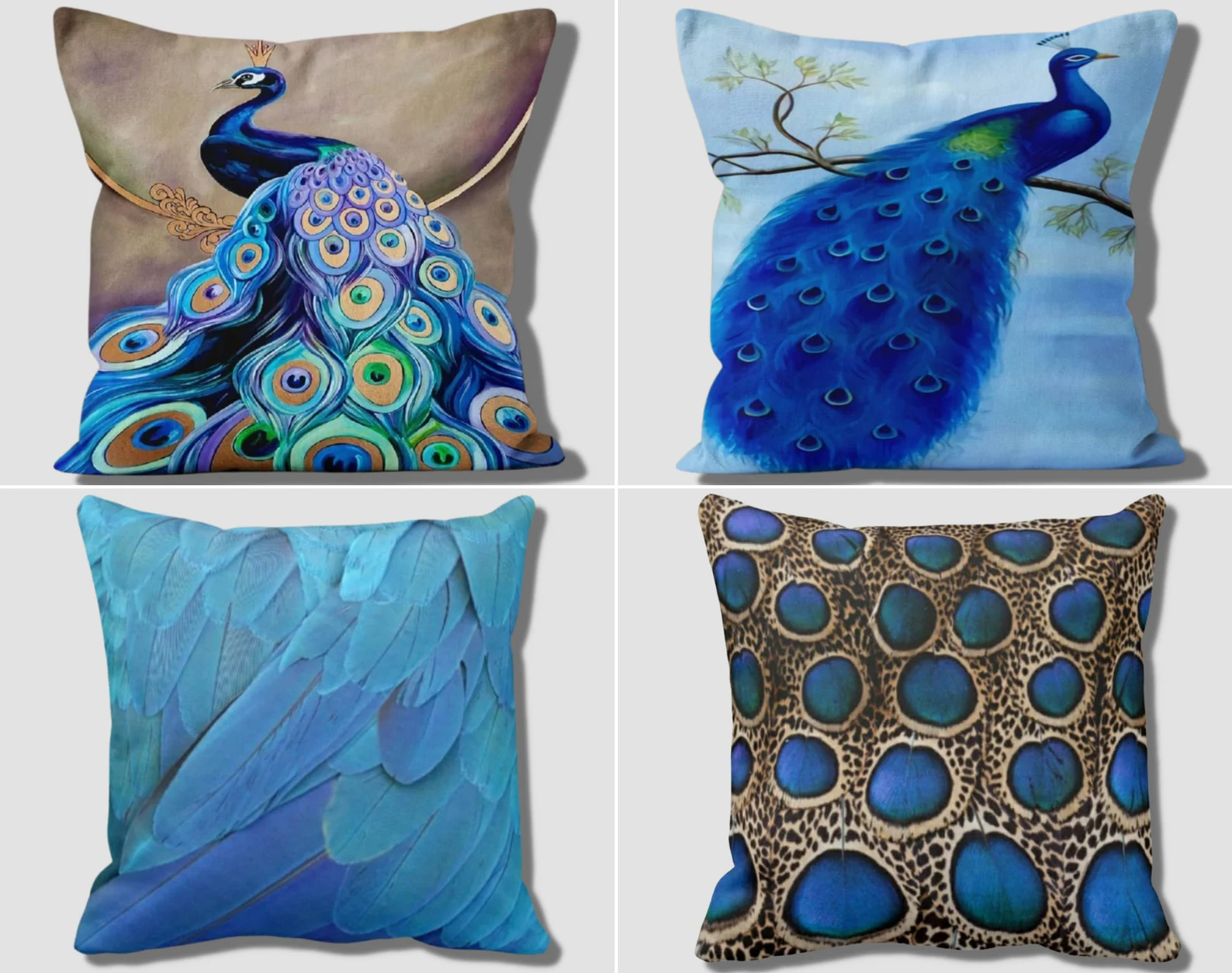 peacock sofa pillow