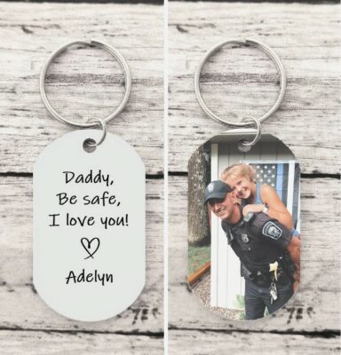 Custom Police Officer Gifts Keychain, Customize Police Gifts for Him Keychain, Custom Police Gifts, Police Gifts for Dad