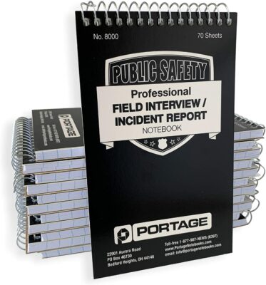 Public Safety Police Field Interview Notebook