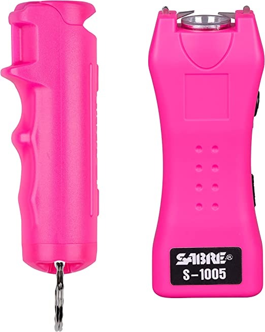 Pink Comfort Grip Stun Gun - Pink Shocking Flashlight - Ladies Stun Gun