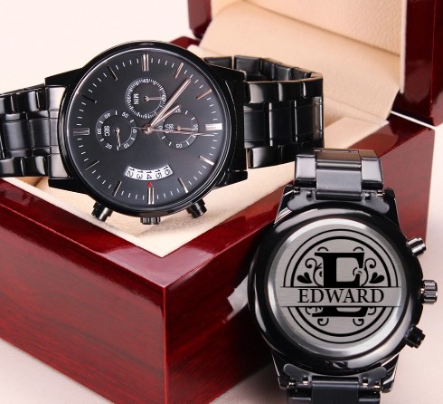 Custom Monogram Engraved Watch