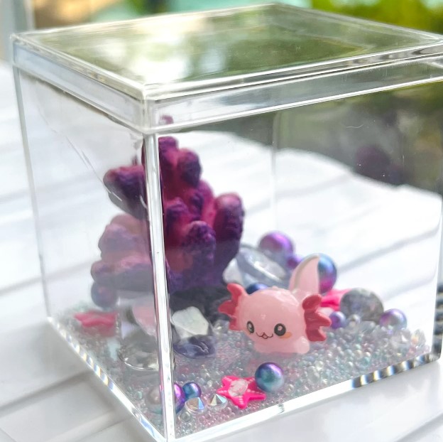 Glass Axolotl Figurine Tiny Axolotl Gifts Miniature Axolotl Decor