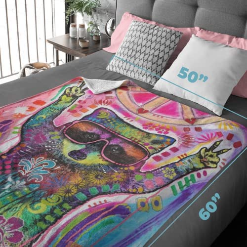 Colorful Racoon Fleece Blanket