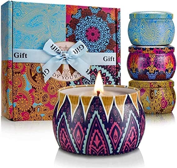  Scented Candle Gifts for Women, 4 Pack 4.4 oz Aromatherapy  Candles, Stress Relief Gifts for Girlfriend, Teacher, Mom, Anniversary,  Birthday (Christmas) : Home & Kitchen