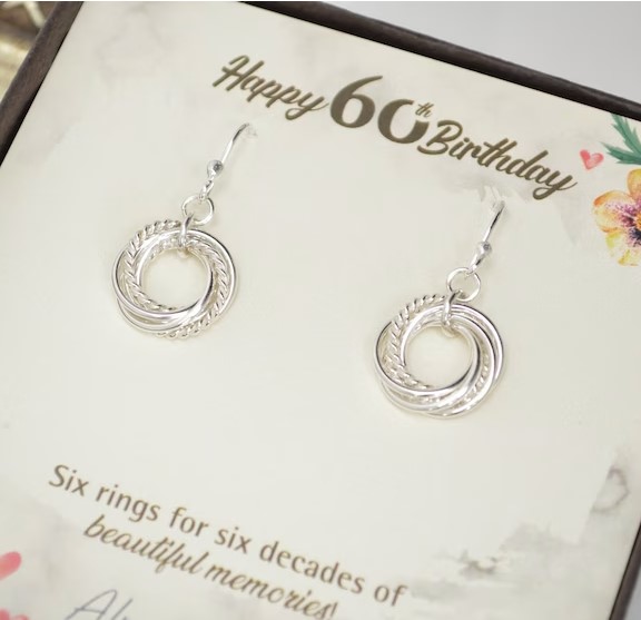 60th Birthday Interlocking Earrings