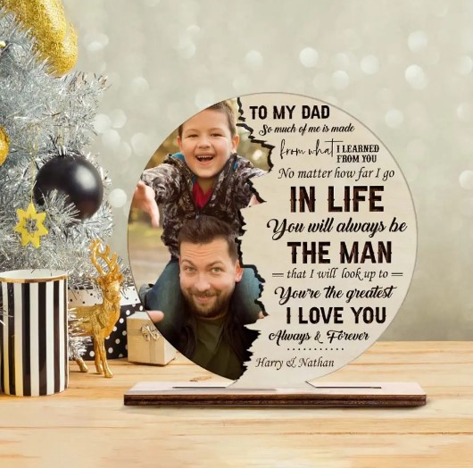 Father's Day Gift, Father and Child Wooden Plaque, Personalized Father's  Day Gift, Gift From Son, Gift From Daughter, First Fathers Day