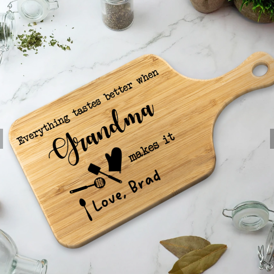 Personalized Cutting Board for the Best Grandma Ever! - The