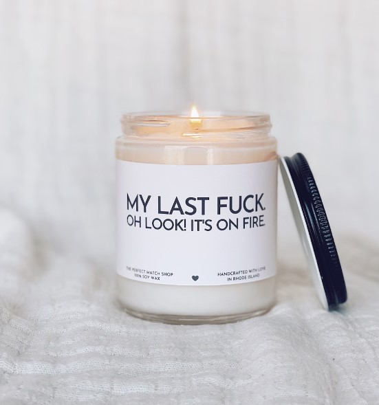 funny inspirational candle gift | candle gifts for self or friends or  co-workers breathe in the candle blow out the bullshit | soy wax candle