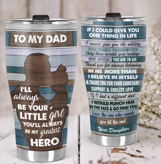 To My Dad From Son My Dad My Hero Father And Son Personalized Tumbler