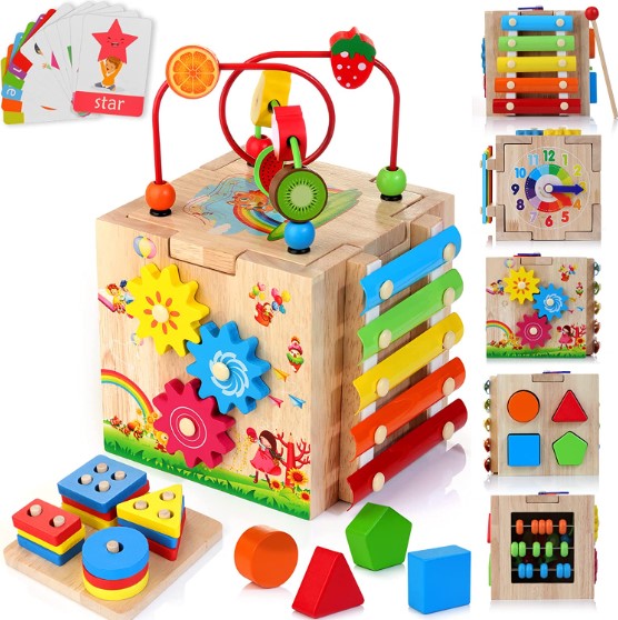 Wooden Activity Cube