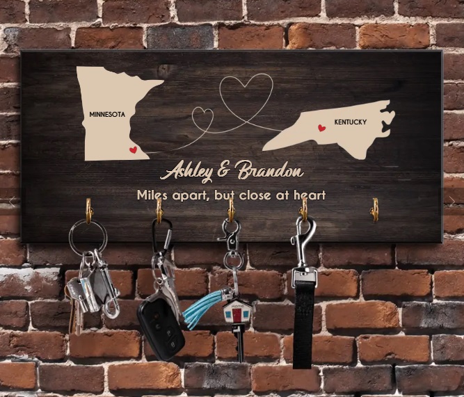 Personalized Custom Map Key Holder