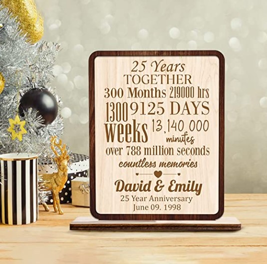 25 Year Anniversary Gift Sign Personalized 25th Wedding Anniversary Present  | eBay