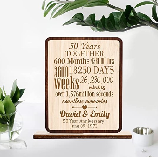 Golden 50th Anniversary Sundial- Wedding Anniversary Gifts – The Metal  Foundry