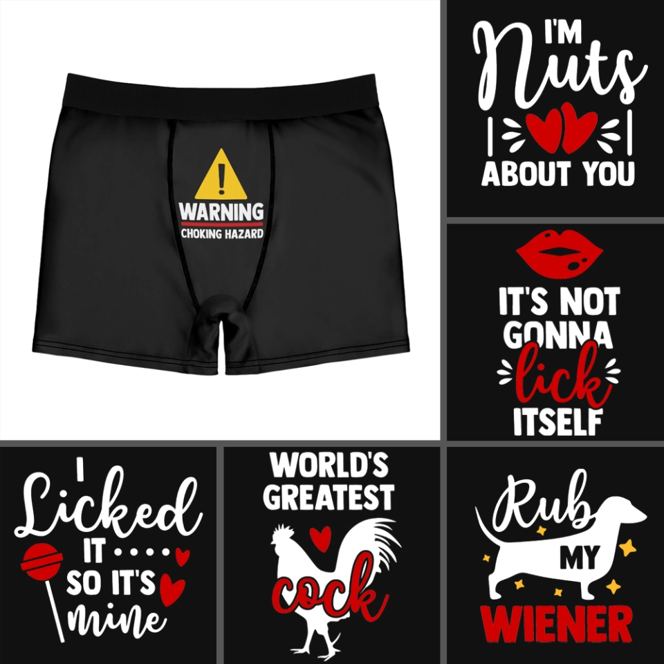 Personalized Emergency Boxer Briefs, Funny Mens Boxers, Valentines