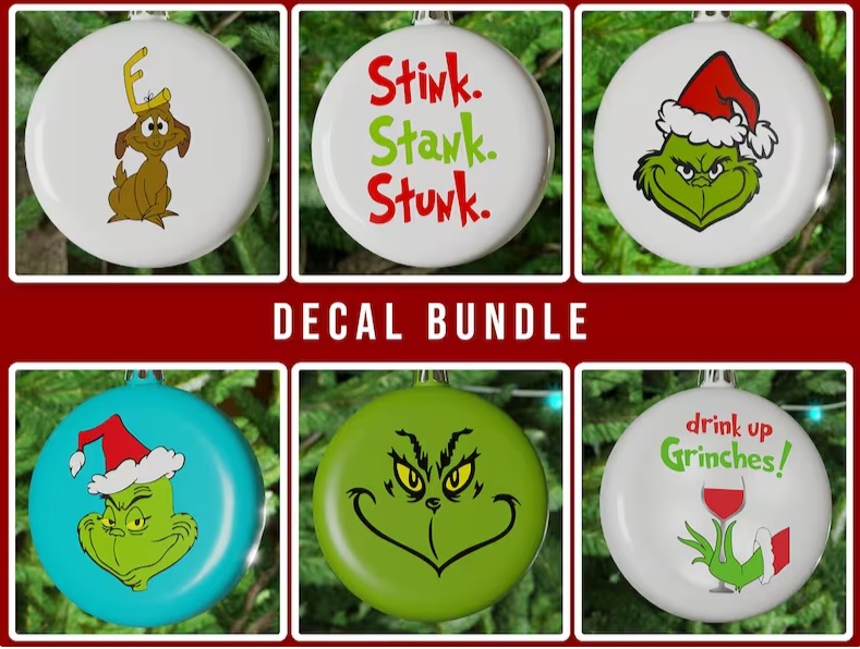 Grinch Car Accessory Christmas Gift Set - Coasters, soft cloth