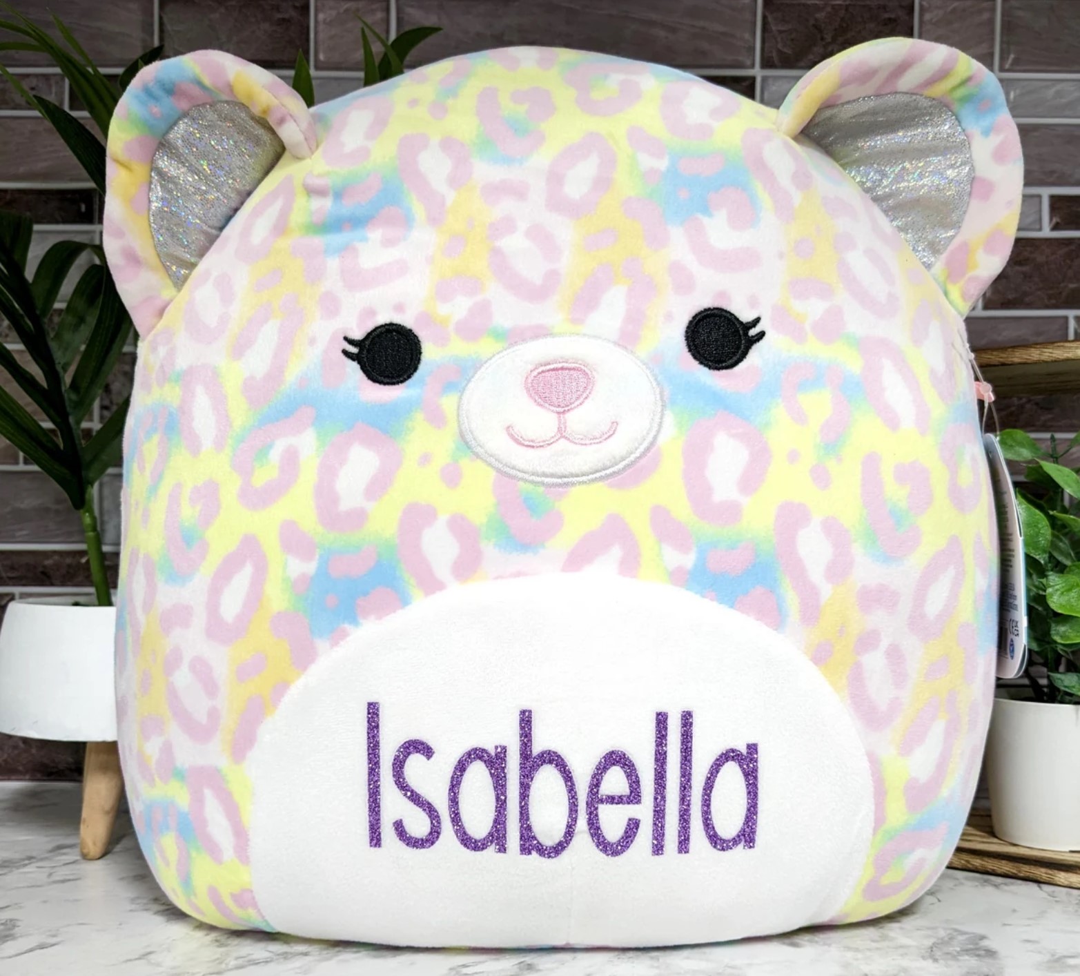 Squishmallow Michaela the Leopard Backpack with Plush Fabric