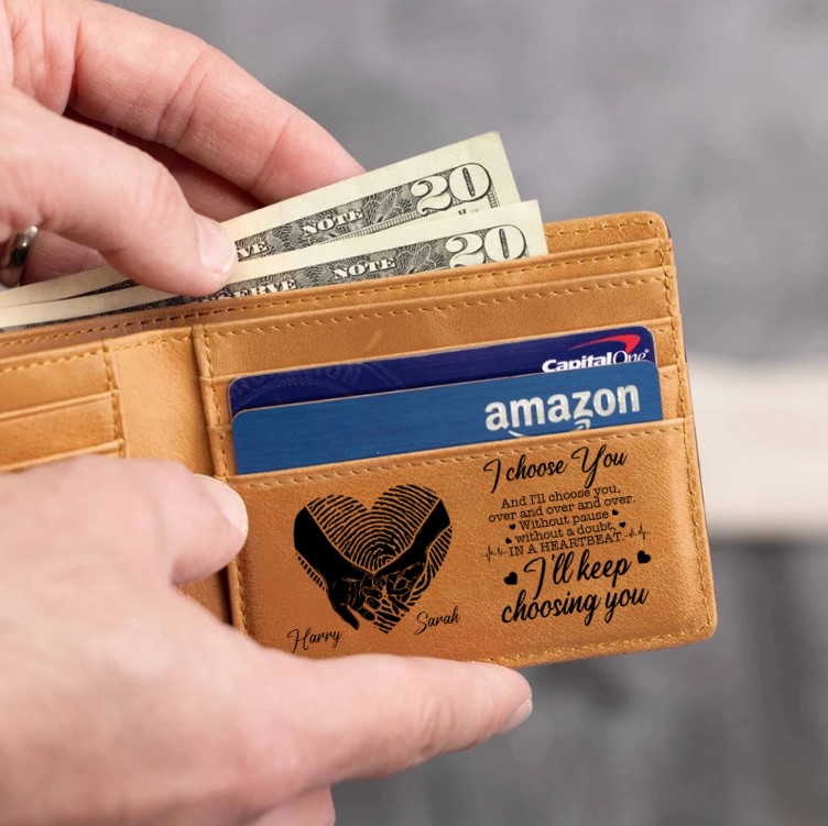 Personalized Engraved Wallet For Wedding Anniversary