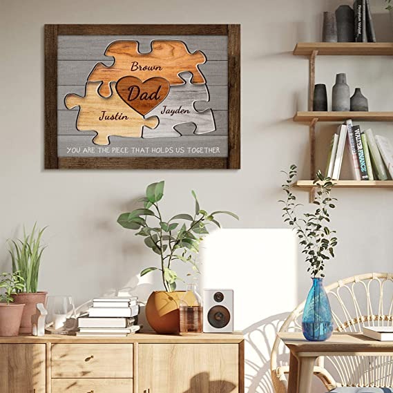 Custom Rustic Wood Puzzle Piece Sign