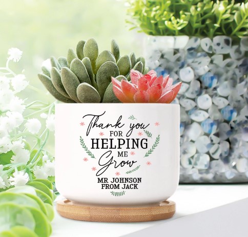 Thank You For Helping Us Bloom - Personalized Birth Flower Mom Garden Stone  - Gardening Gifts For Mom - Personalized Christmas Gifts For Mom - Unique  Personalized Gifts & Home Decor