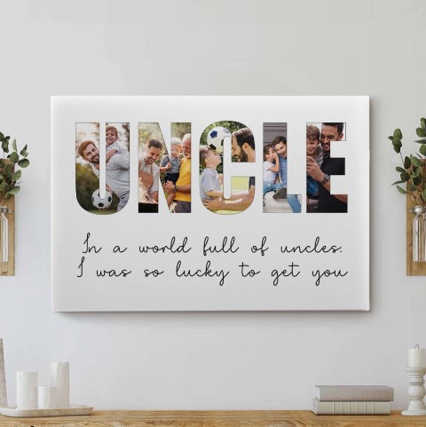 We Love You Uncle Photo Collage Canvas, Custom Gift For Uncle, Personalized  Gifts For Uncle With Names - Best Personalized Gifts For Everyone