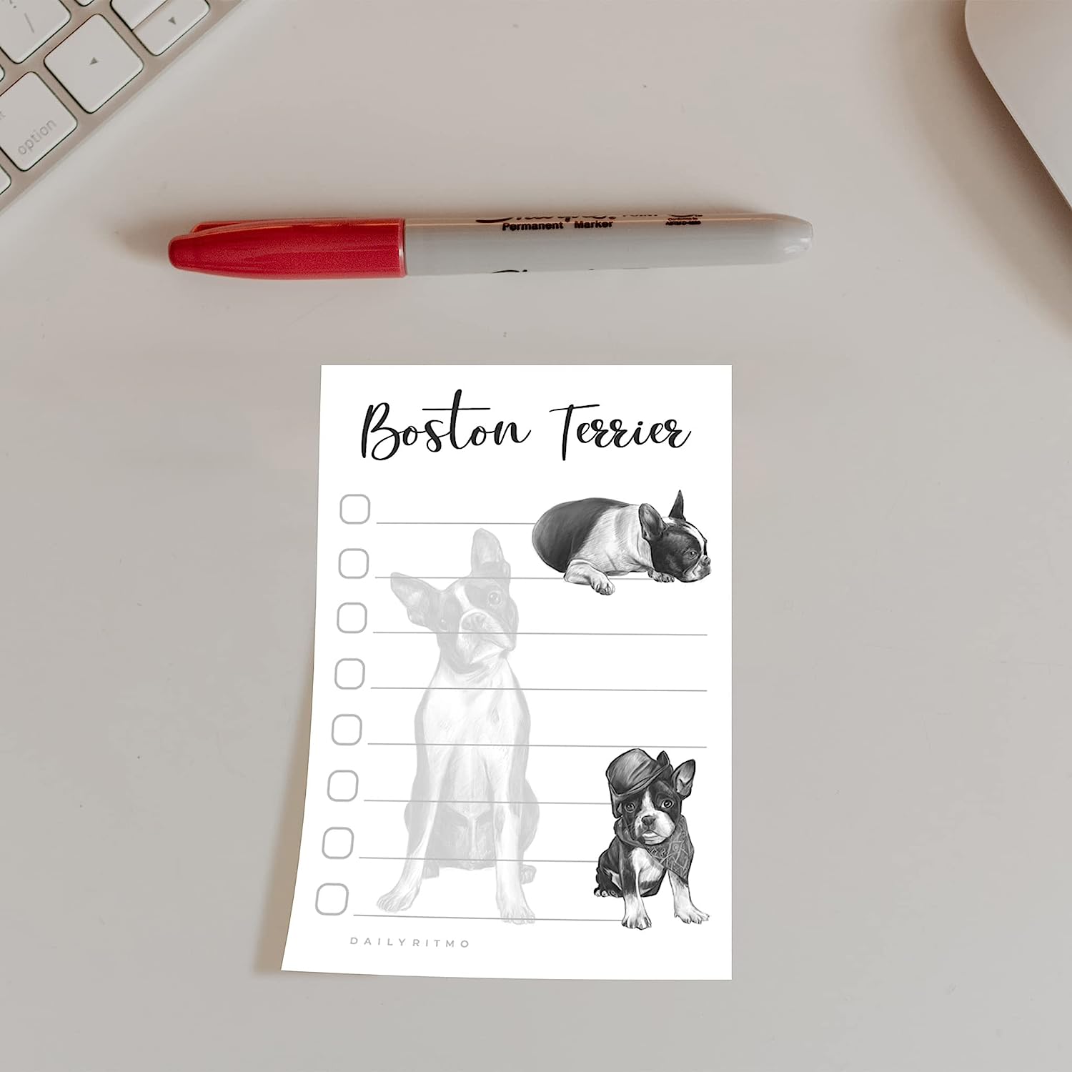 Boston Terrier Sticky Notepad