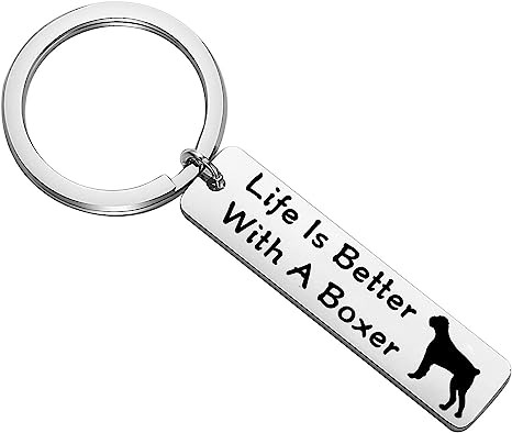 Boxer dog key chain - dog bag charm - keychain - boxer dog