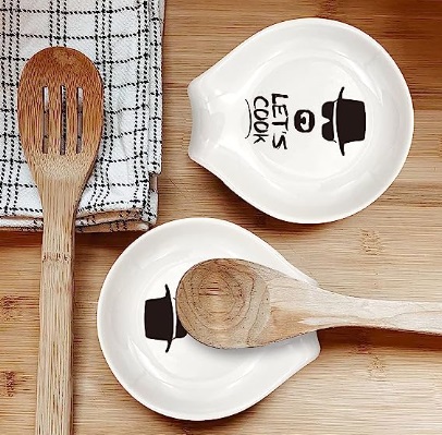 White Ceramic Spoon Rest