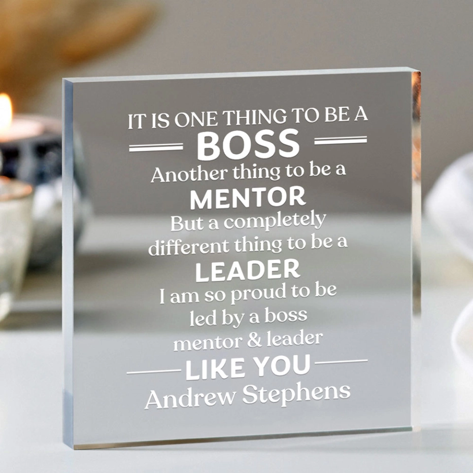 Boss Gifts Acrylic Boss Day Gifts for Men Women Office Gifts for Boss  Leader Going Away Gift for Boss Appreciation Plaque Funny Work Gifts  Acrylic