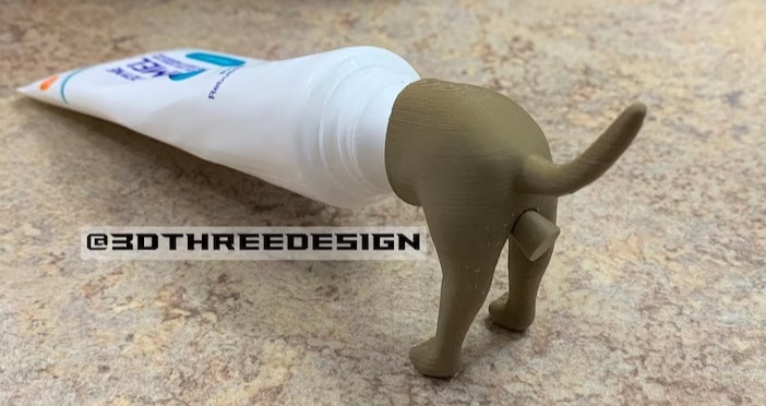 Pooping Dog Butt Toothpaste Topper