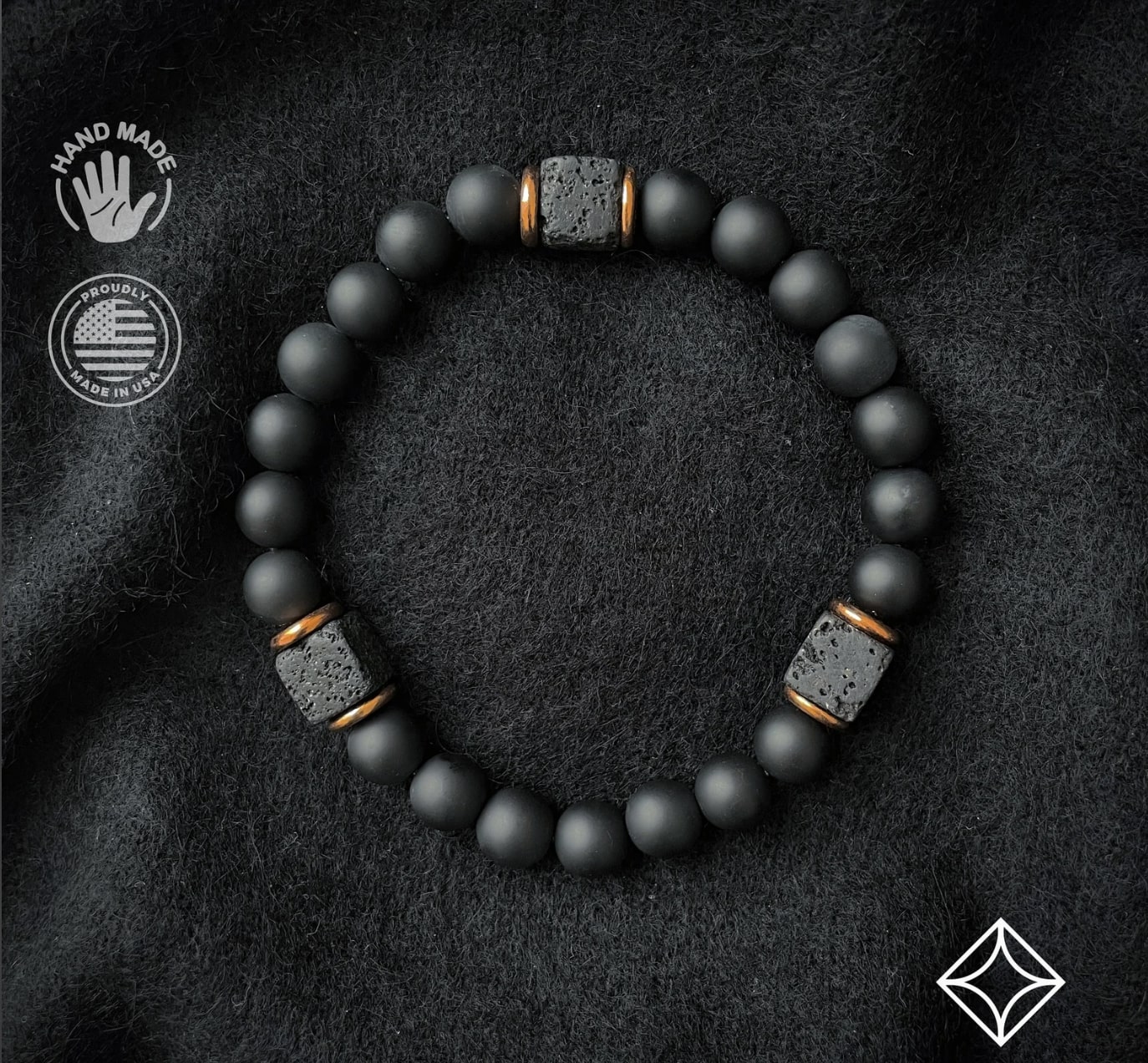 Rock Your Worth Peace & Stress Relief Mens Bracelet, Howlite & Onyx for Men  Bracelet