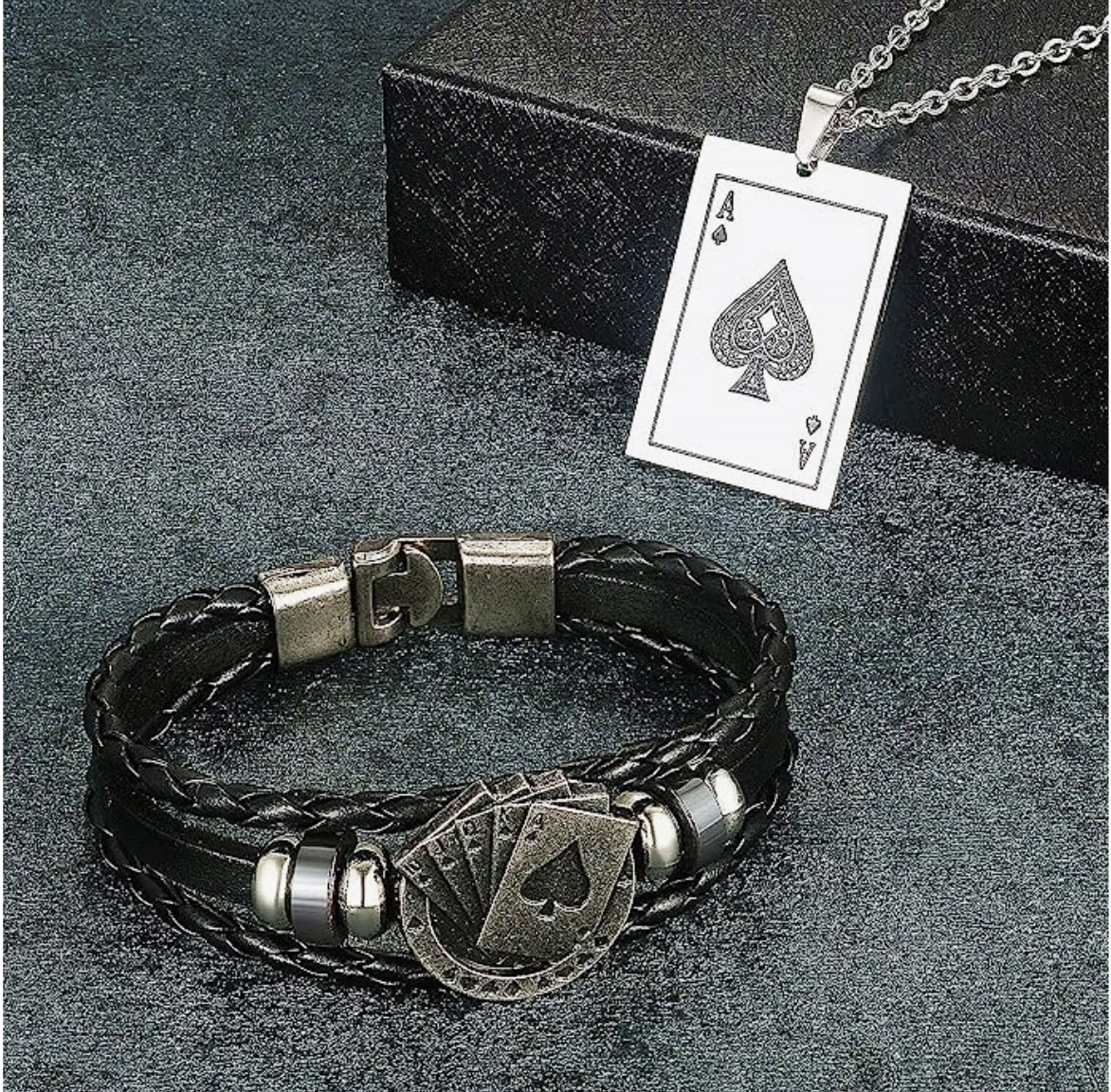 Buy Ace of Spades Bracelet Gold Adjustable Bracelet Poker Online