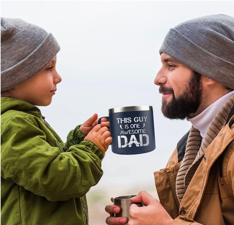 Personalized Name Dad Kid Matching Bluey Family Mug For Father