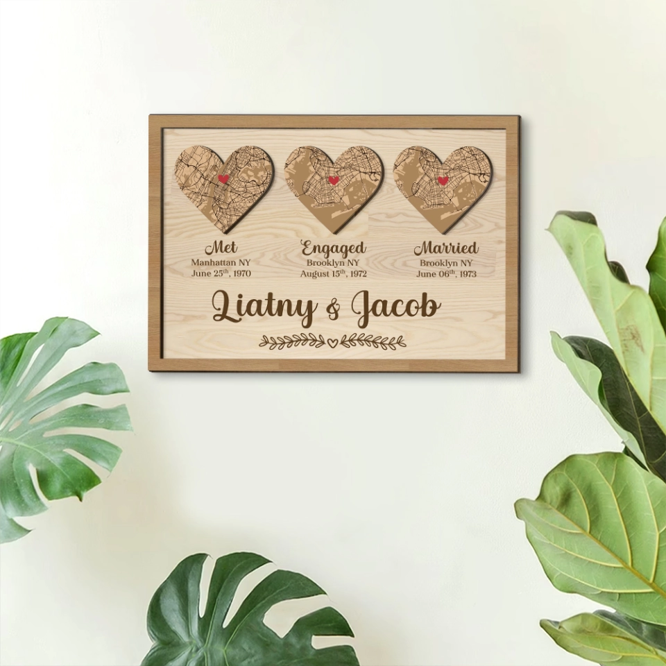 Personalized Heart Map&nbsp;Art Piece