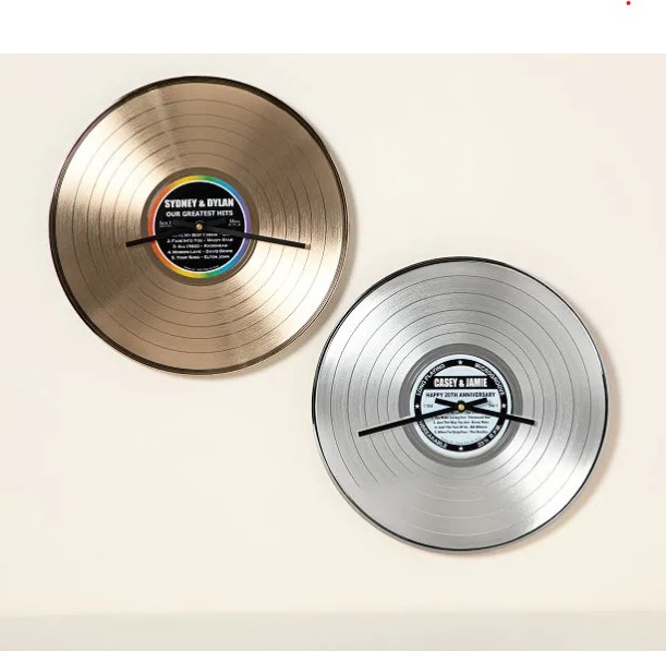 Personalized Metallic LP Clock