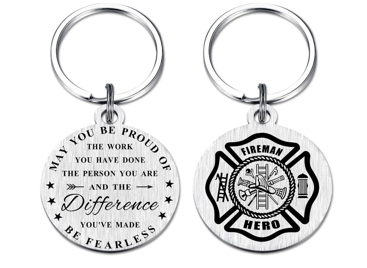 Personalized Fireman Keychain