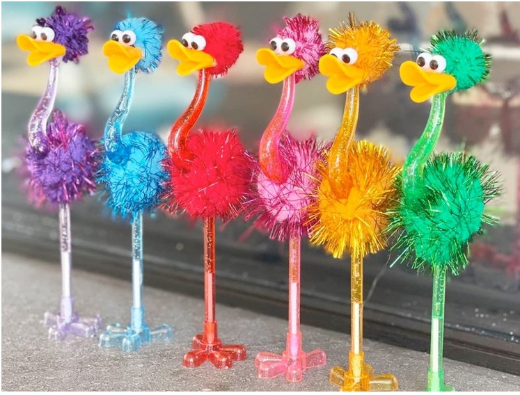 Ostrich Novelty Ballpoint Pens Set
