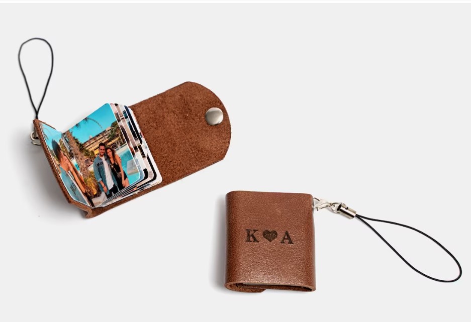 Personalized Leather Photo Keychain