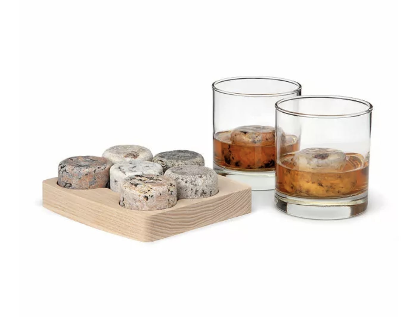Aberdeen Oak Whiskey Stones Set - Whiskey Rocks Chilling Stones, Stainless-Steel Whiskey Stone Ice Cubes, Chilling Rocks, Whiskey Stones Large