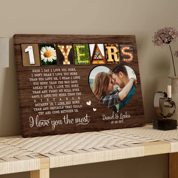 Personalized 10 Years Anniversary Canvas Poster