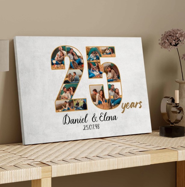 25th Silver Wedding Anniversary Gift – Metallic Foiled Word Art Print | ABC  Prints