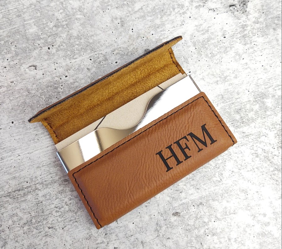 Monogrammed Business Card Holder