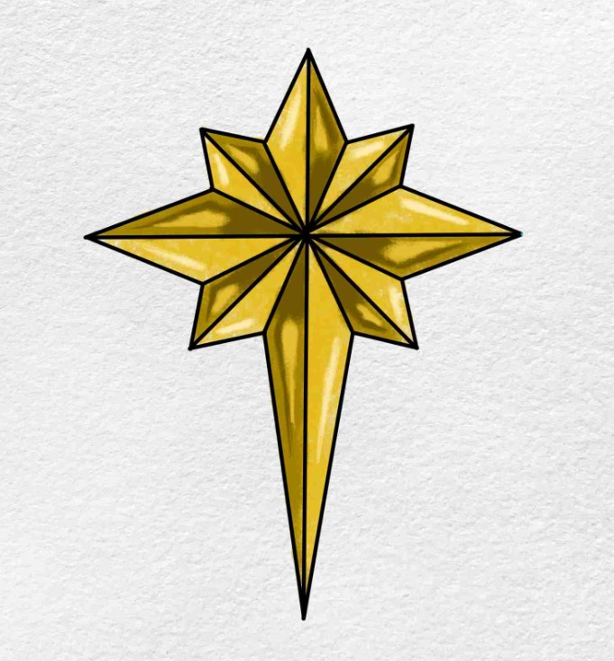 HOW TO DRAW A CHRISTMAS STAR EASY STEP BY STEP - YouTube